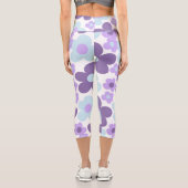 パープルラベンダーブルーデイジーレトロドリーム#1 #retro カプリレギンス (裏面)