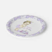 パープルラベンダープリンセス1st誕生日パーティー ペーパープレート (アングル)