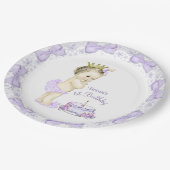 パープルラベンダープリンセス1st誕生日パーティー ペーパープレート (アングル)