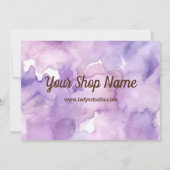 パープルラベンダープロフェッショナルサンキューカード 招待状 (裏面)