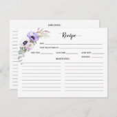 パープルラベンダーホワイトウォーターカラーフローラレシピ (正面/裏面)