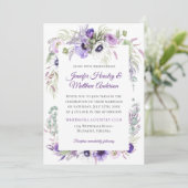 パープルラベンダーホワイトウォーターフローラ結婚ズ | 招待状 (スタンド正面)