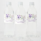 パープルラベンダーホワイトフローラ結婚式の引き出物 | ペットボトルラベル (ボトル)