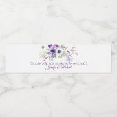 パープルラベンダーホワイトフローラ結婚式の引き出物 | ペットボトルラベル (シングルラベル)