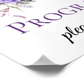 パープルラベンダーホワイトフローラ結婚式 プログラムシンボルや象徴 ポスター (角)