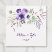 パープルラベンダーホワイト結婚フローラズスクエア | フェイバータグ (裏面)