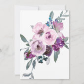 パープルラベンダーボホフローラ幾何学模様hensパーティー 招待状 (裏面)