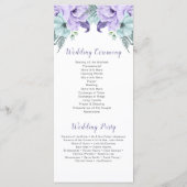 パープルラベンダーミントフローラ結婚式 プログラム (裏面)
