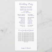 パープルラベンダーミントフローラ結婚式 プログラム (裏面)