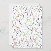 パープルラベンダーラブイン開花ブライダルシャワー 招待状 (裏面)