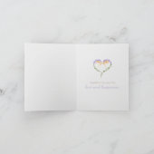 パープルラベンダー可愛いハート結婚シェイプズカード カード (内部)