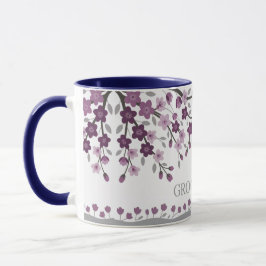 パープルラベンダー桜の花嫁介添人用マグカップ マグカップ