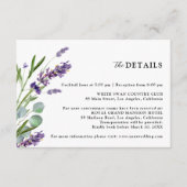 パープルラベンダー素朴フローラ結婚ズ詳細 エンクロージャーカード (正面)