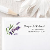 パープルラベンダー結婚フローラ差出人住所 ラベル (インサイチュ)