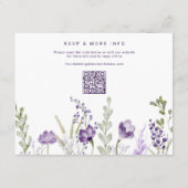 パープルラベンダー結婚フローラ詳細 エンクロージャーカード (裏面)
