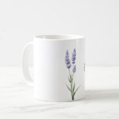 パープルラベンダー花の喜び コーヒーマグカップ (正面左)