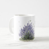 パープルラベンダー花ミント蝶喜び コーヒーマグカップ (正面左)