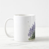 パープルラベンダー花ミント蝶喜び コーヒーマグカップ (左)
