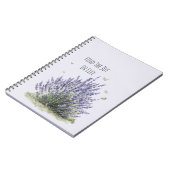 パープルラベンダー花ミント蝶喜び ノートブック (左側)