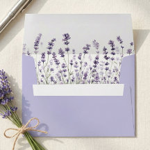 パープルラベンダー花嫁封筒