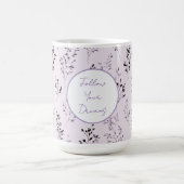 パープルラベンダー花 コーヒーマグカップ (中央)