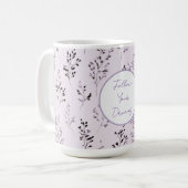 パープルラベンダー花 コーヒーマグカップ (正面左)
