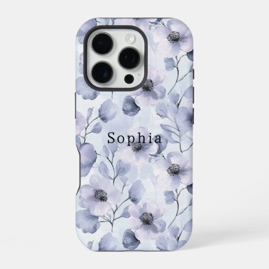 パープルラベンダー花 iPhoneケース (裏面)