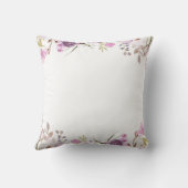 パープルラベンダー薄紫ウォーターカラーフローラシック クッション (裏面)