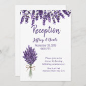 パープルラベンダー薄紫フラワー結婚式招待状 招待状 (正面/裏面)