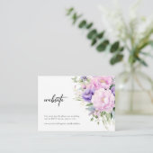 パープルラベンダー薄紫フローラRSVPウェブサイ結婚ト エンクロージャーカード (スタンド正面)