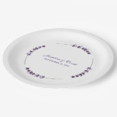 パープルラベンダー薄紫結婚フラワーズディナー ペーパープレート (アングル)