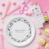 パープルラベンダー薄紫結婚フラワーズディナー ペーパープレート (パーティー)