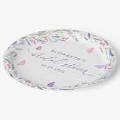 パープルラベンダー蝶ブライダルシャワー ペーパープレート (アングル)