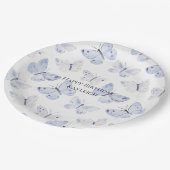 パープルラベンダー蝶誕生日 ペーパープレート (アングル)