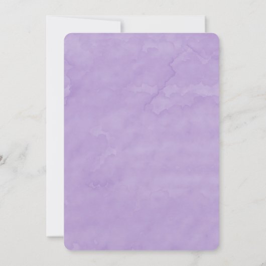 パープルラベンダー金ゴールド絵を描ブライダルシャワーインビタティ 招待状 (裏面)