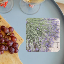 パープルラベンダー開花フローラ スクエアペーパーコースター