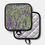パープルラベンダー開花フローラ 鍋敷き (正面/裏面)