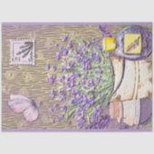 パープルラベンダー開花薬用ヴィンテージエフェメラ 薄葉紙 (正面)