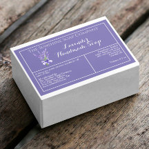 パープルラベンダー防水石鹸ラベル