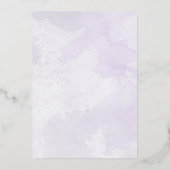パープルラベンダー60th誕生日パーティーシルバー 箔招待状 (裏面)