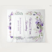 パープルラベンダー&ホワイトアネモネスフローラ |タペストル タペストリー (正面(横))