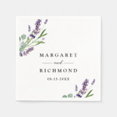 パープルラベ素朴ンダーウォーター色のフローラ結婚ズ スタンダードカクテルナプキン (正面)