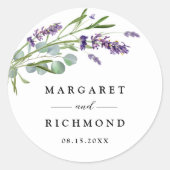 パープルラベ素朴ンダーウォーター色のフローラ結婚ズ ラウンドシール (正面)