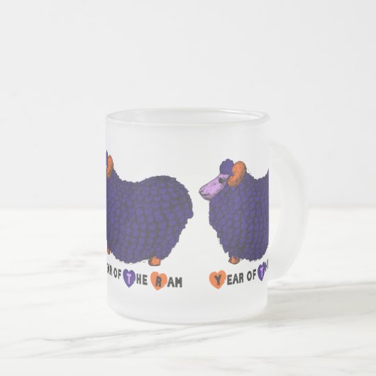 パープルラム中国の年〔占星術の〕十二宮図曇りガラスM フロストグラスマグカップ (正面右)