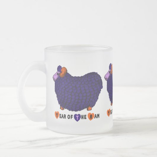 パープルラム中国の年〔占星術の〕十二宮図曇りガラスM フロストグラスマグカップ (左)