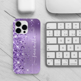 パープルラメ入りゴージャスガーリーなサイン Case-Mate iPhone 14 PRO MAXケース