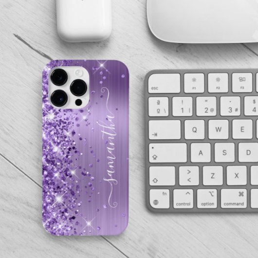パープルラメ入りゴージャスガーリーなサイン Case-Mate iPhoneケース