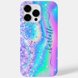 パープルラメ入り虹色のきらめく女の子らしいサイン Case-Mate iPhone 14 PRO MAXケース