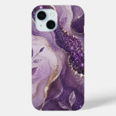 パープルラメ大理石風スマホケース Case-Mate iPhoneケース (裏面)