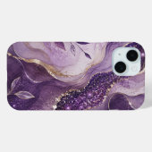 パープルラメ大理石風スマホケース Case-Mate iPhoneケース (裏面 (横))